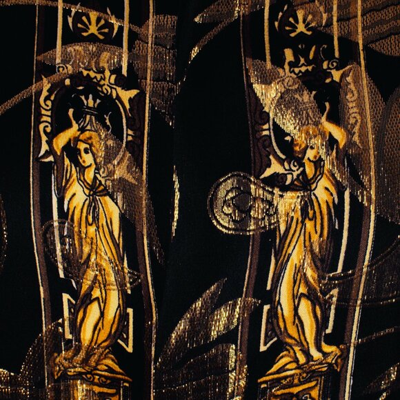 Vintage JOEY RICHI Gold Label Metallic Silk Shirt SINALOA MEXICO Size XL 80s - Picture 10 of 16